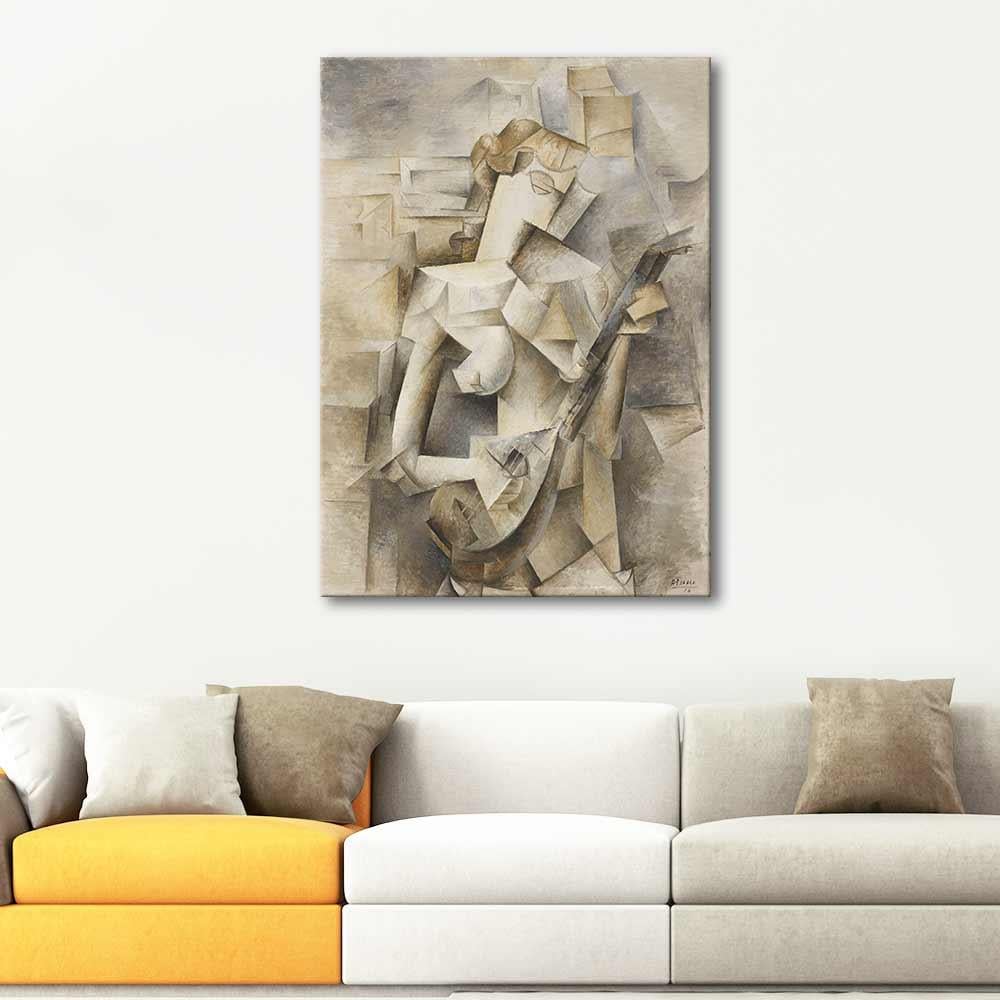 Pablo Picasso Mandolinli Kız Kanvas Tablo