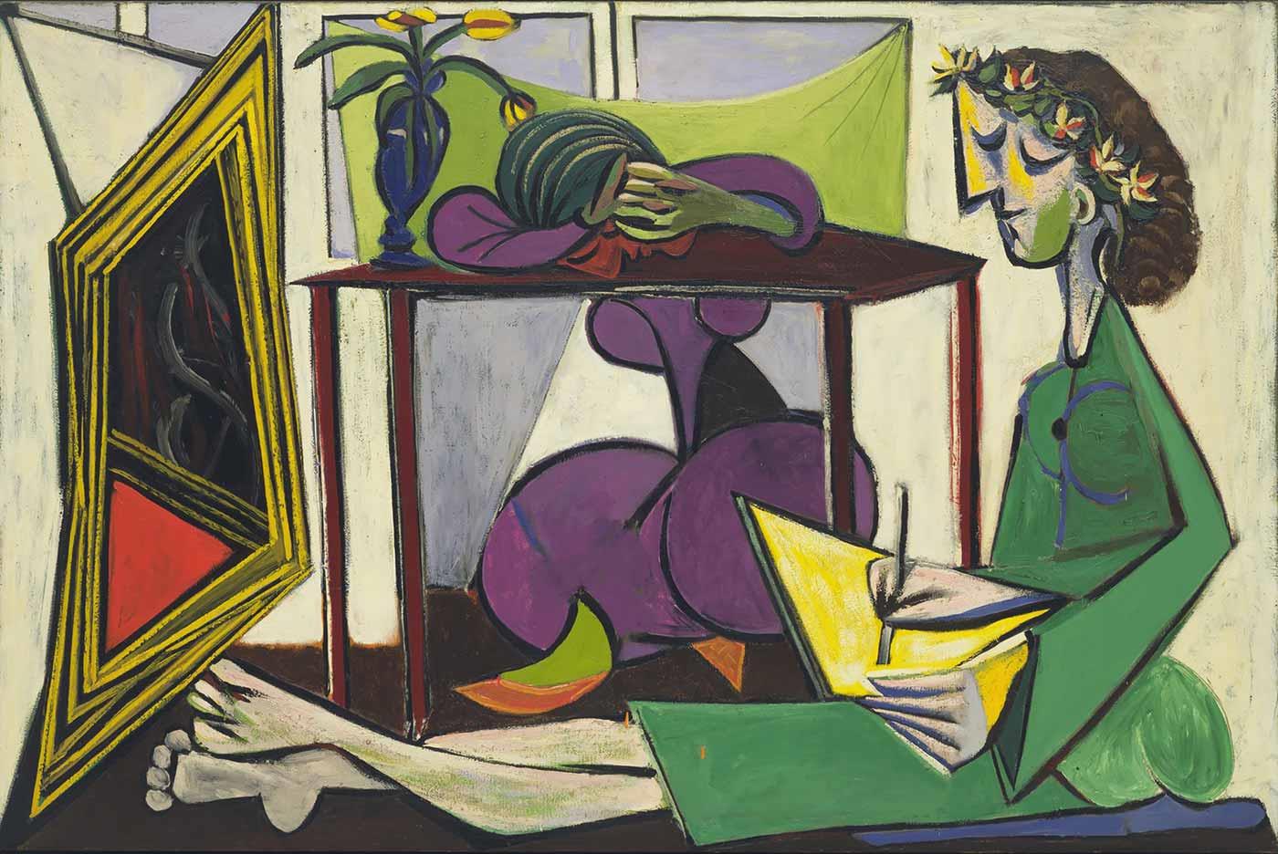 Interior with a Girl Drawing by Pablo Picasso