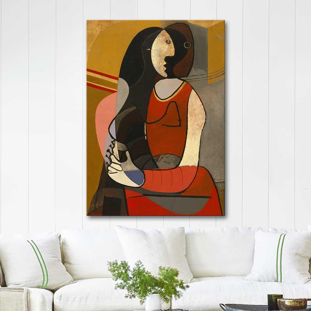 Pablo Picasso Oturan Kadın Kanvas Tablo