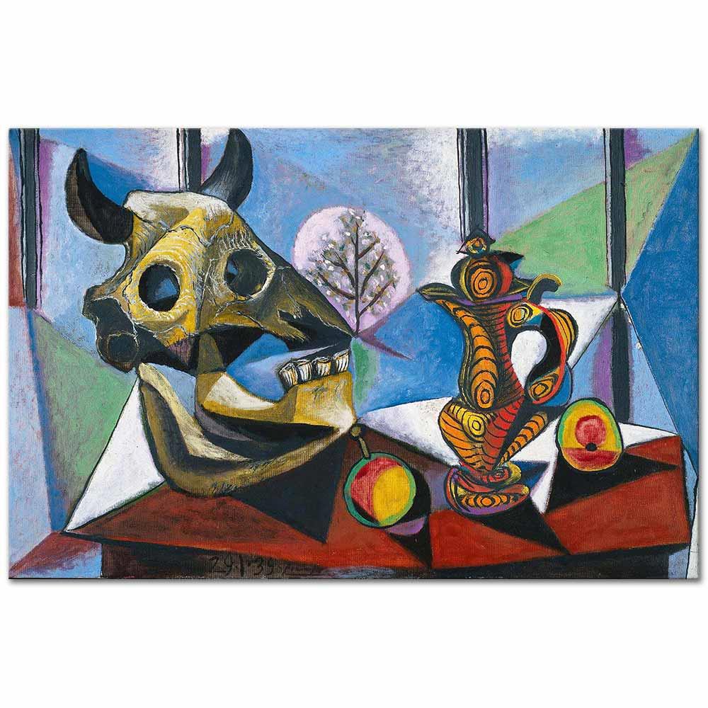 Still Life with Skull of a Bull Fruit and Pitcher by Pablo Picasso