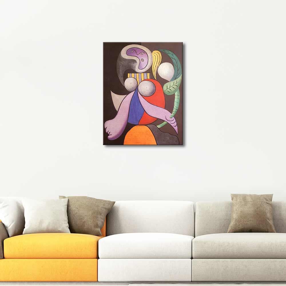 Pablo Picasso Çiçekler ile Kadın Kanvas Tablo