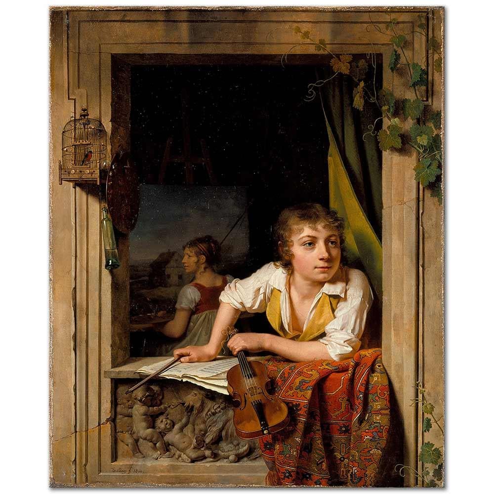 Painting and Music (Portrait of the Artist's Son) by Martin Drolling as Art Print