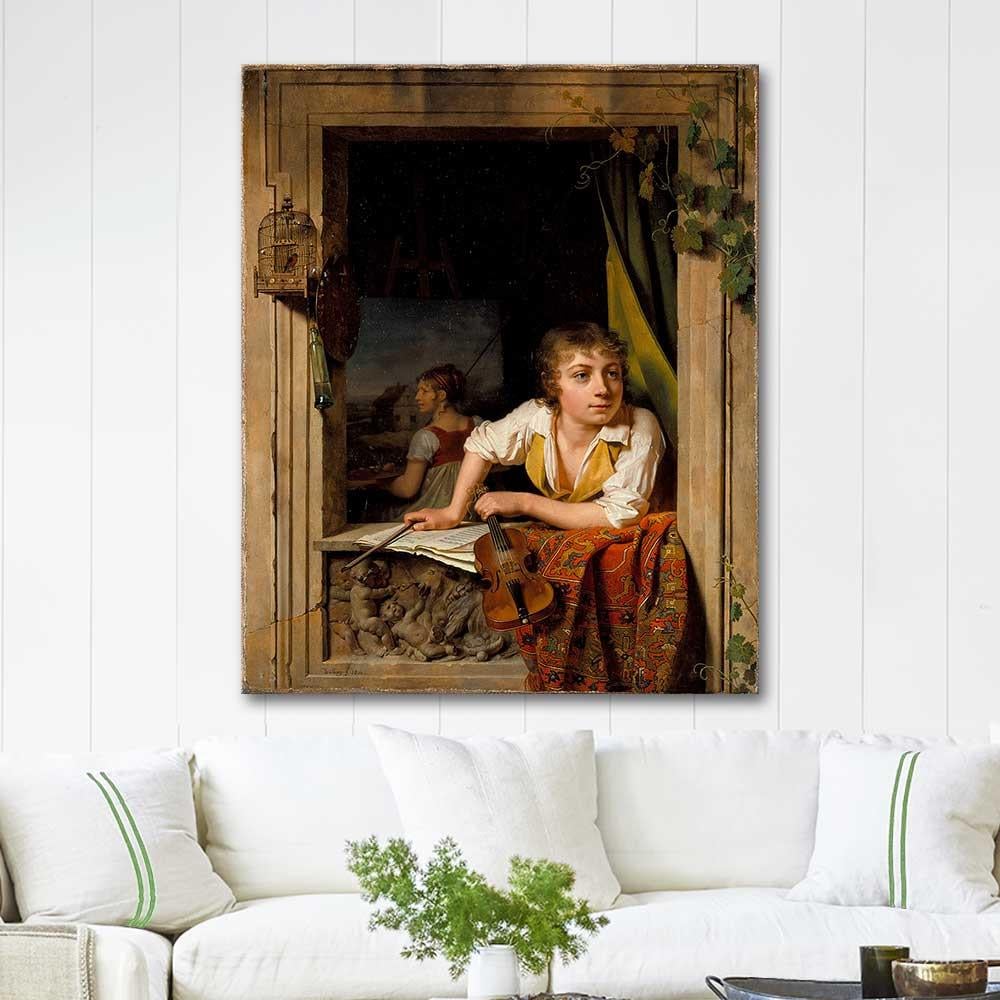 Painting and Music (Portrait of the Artist's Son) by Martin Drolling as Art Print