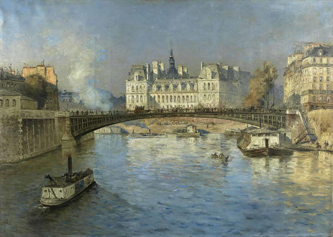 Paris, la Seine et l'Hôtel de Ville by Frank Myers Boggs