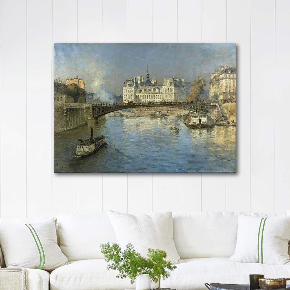 Paris, la Seine et l'Hôtel de Ville by Frank Myers Boggs as Art Print