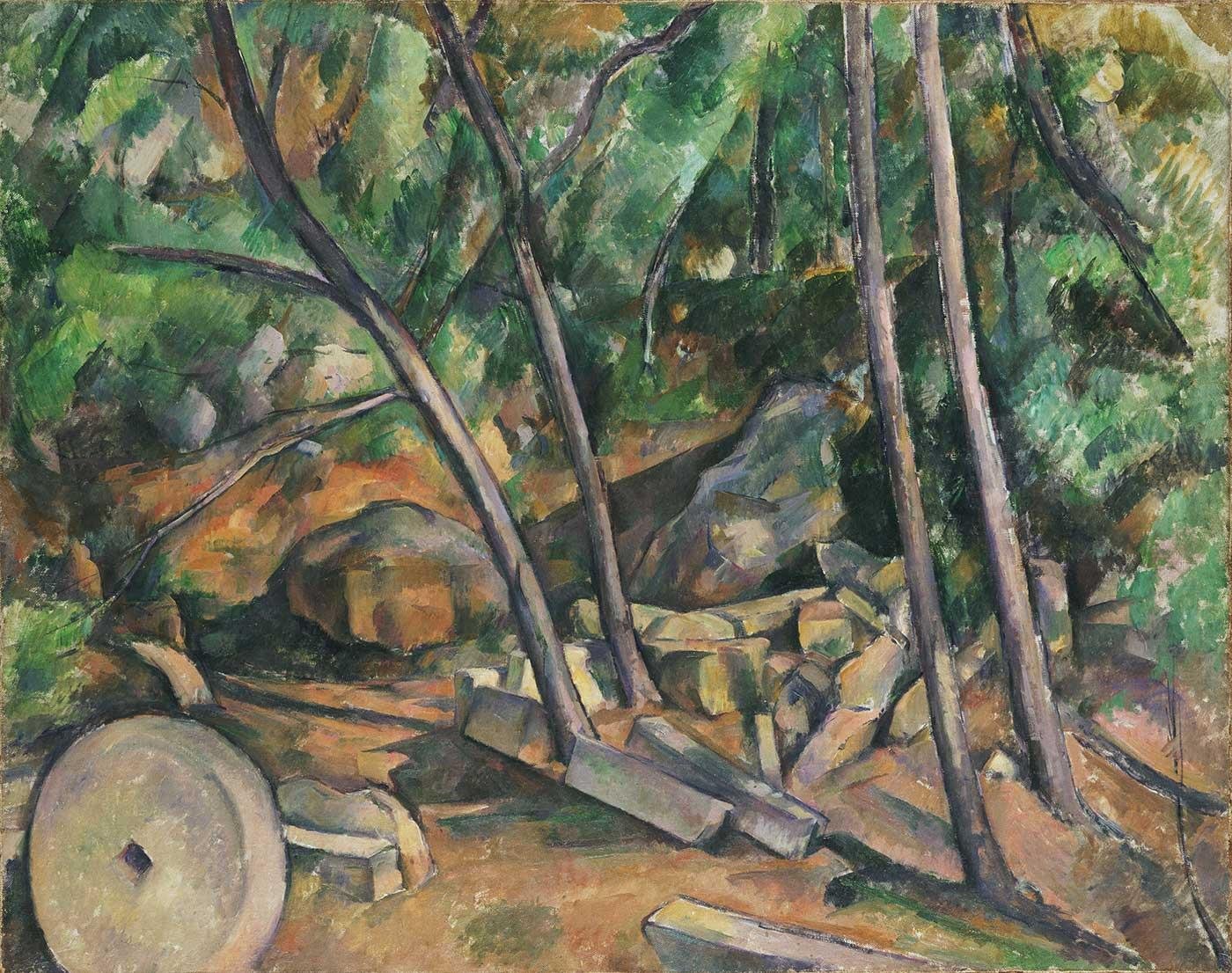 Millstone in the Park of the Chateau Noir by Paul Cezanne