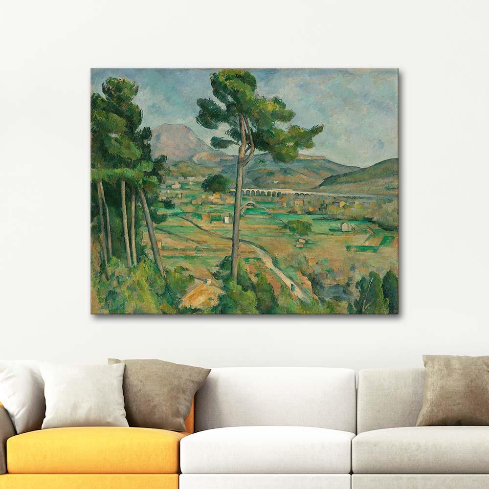 Paul Cezanne Viyadüklü Manzara Kanvas Tablo