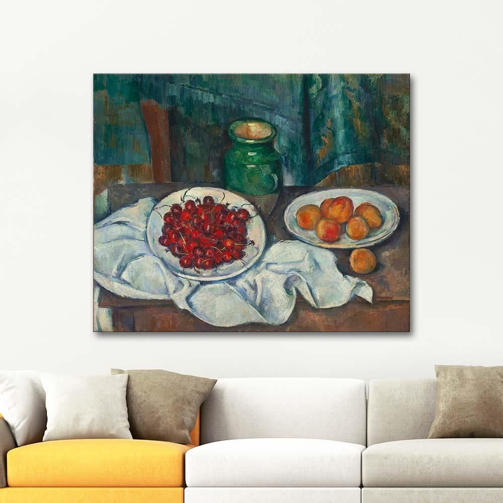 Paul Cezanne Kiraz ve Kayısılar Kanvas Tablo