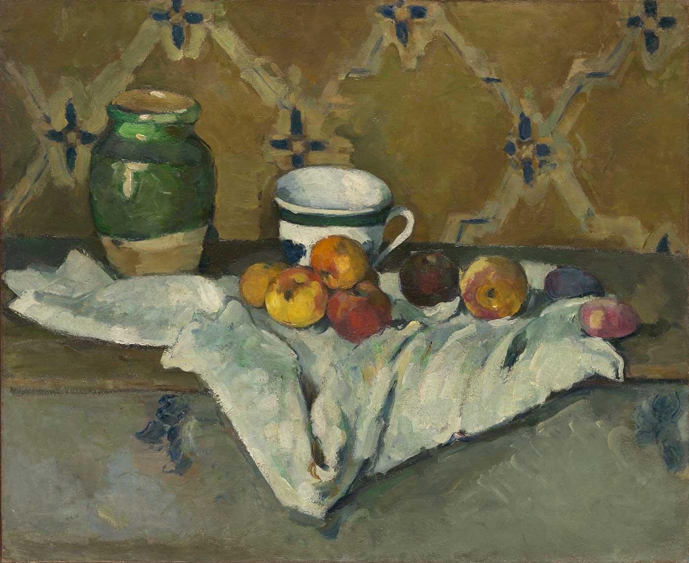 Still Life with Jar Cup and Apples by Paul Cezanne