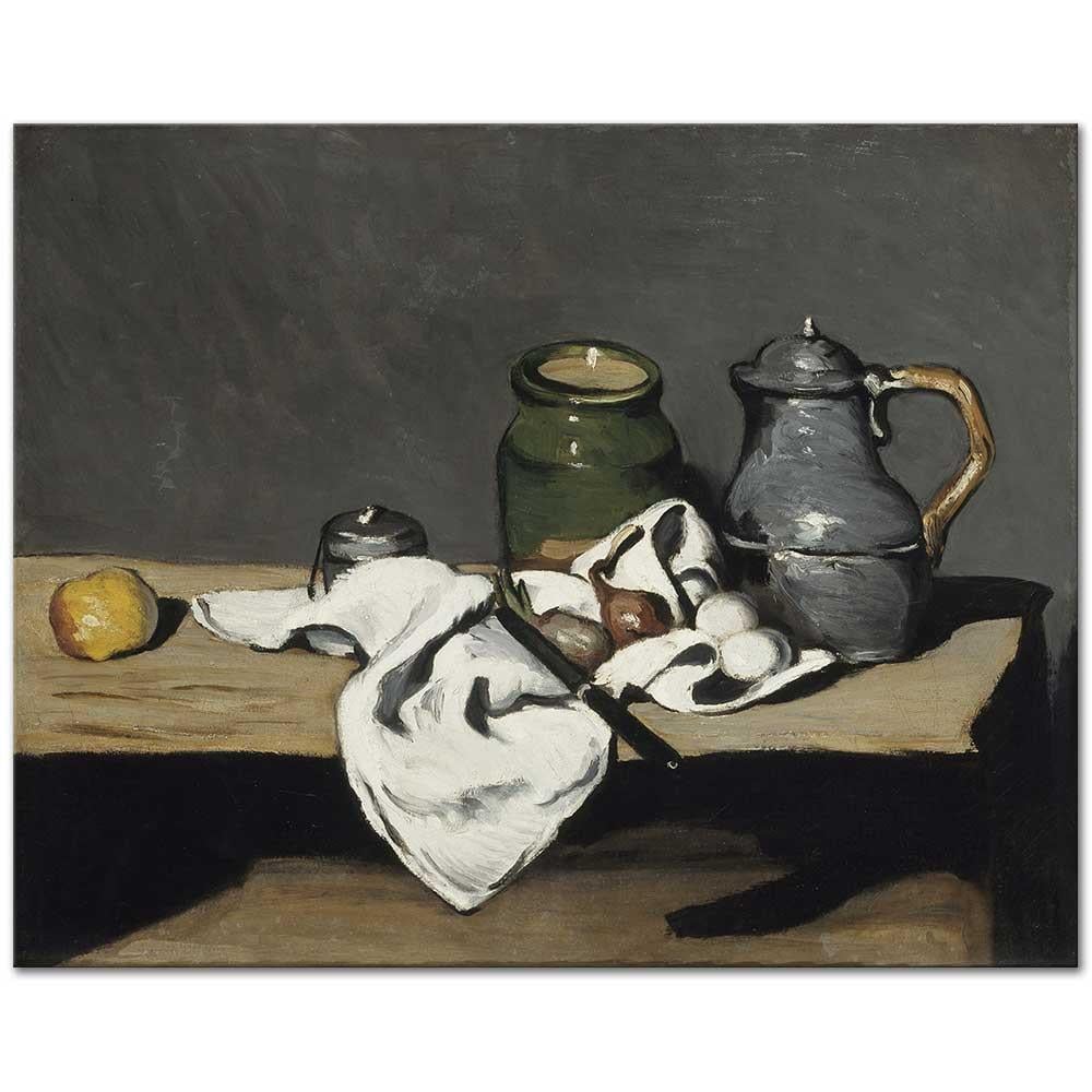 Paul Cezanne Su Isıtıcısıyla Natürmort Kanvas Tablo