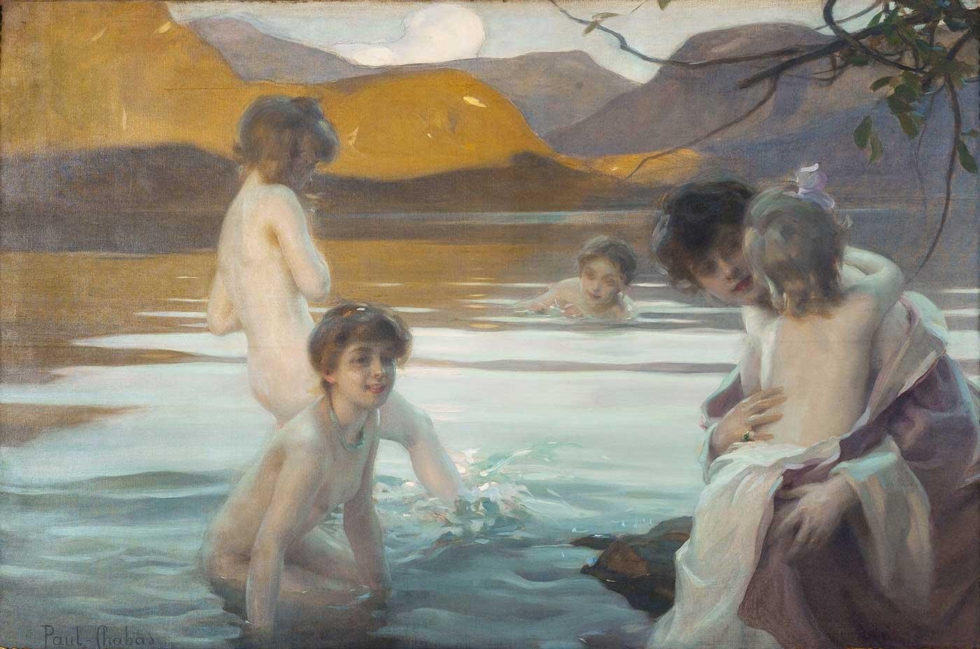 Paul Emile Chabas İlk Banyo Kanvas Tablo