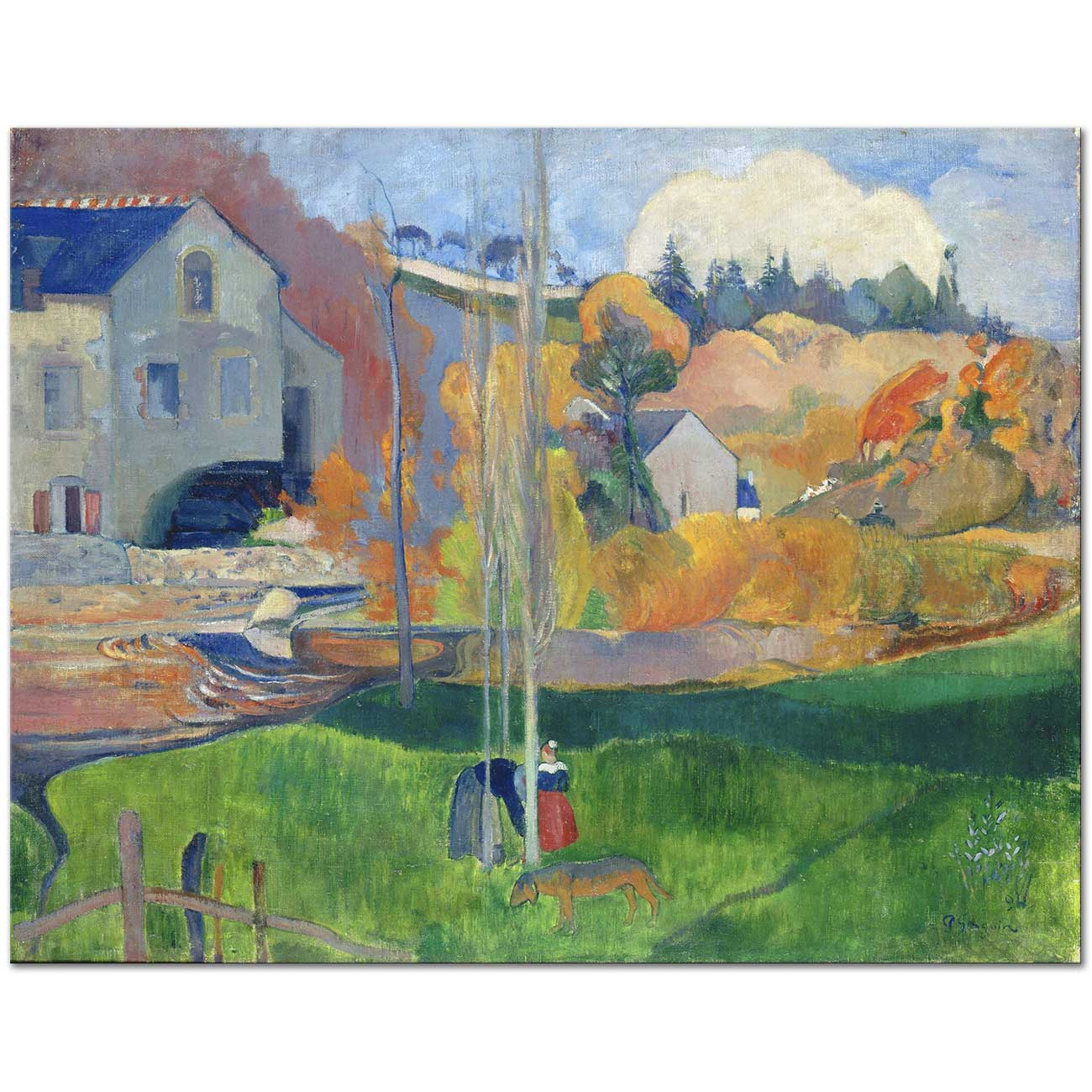 Paul Gauguin Brittany Manzarası Değirmen Kanvas Tablo