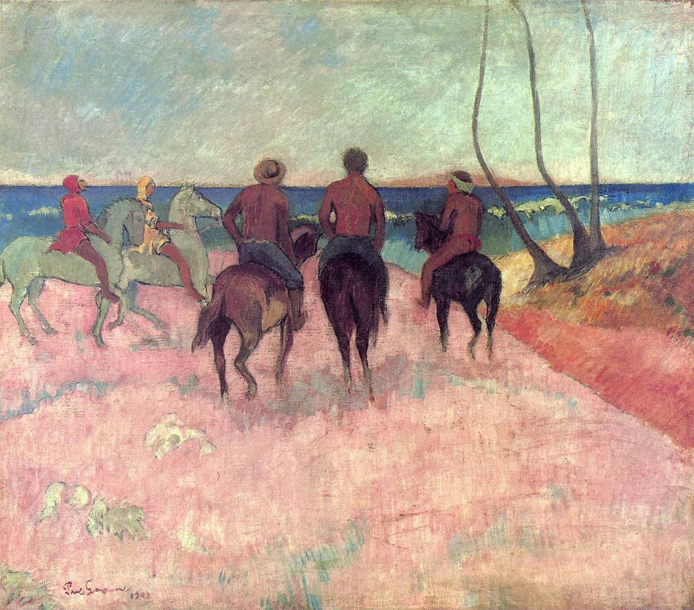 Paul Gauguin Sahilde Atlılar Kanvas Tablo