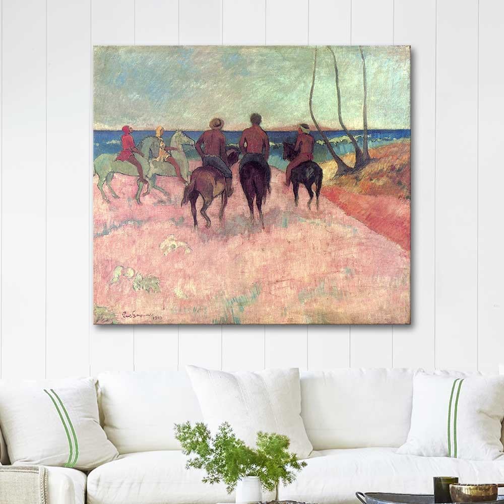 Paul Gauguin Sahilde Atlılar Kanvas Tablo