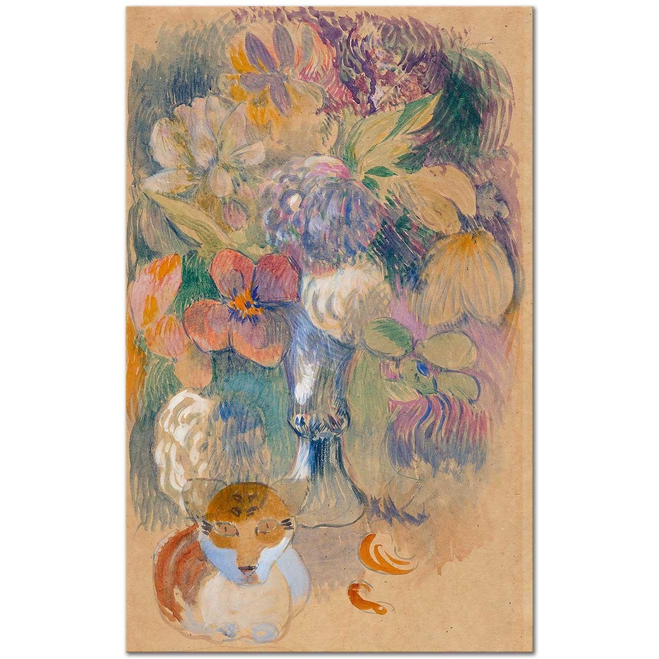 Paul Gauguin Kedili Natürmort Kanvas Tablo