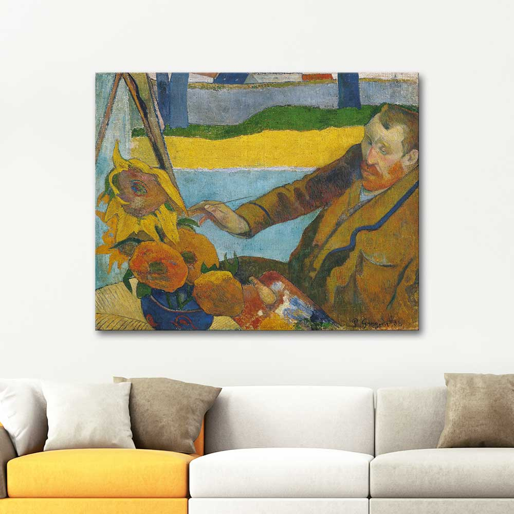 Paul Gauguin Van Gogh Ayçiçekleri Çalışırken Kanvas Tablo
