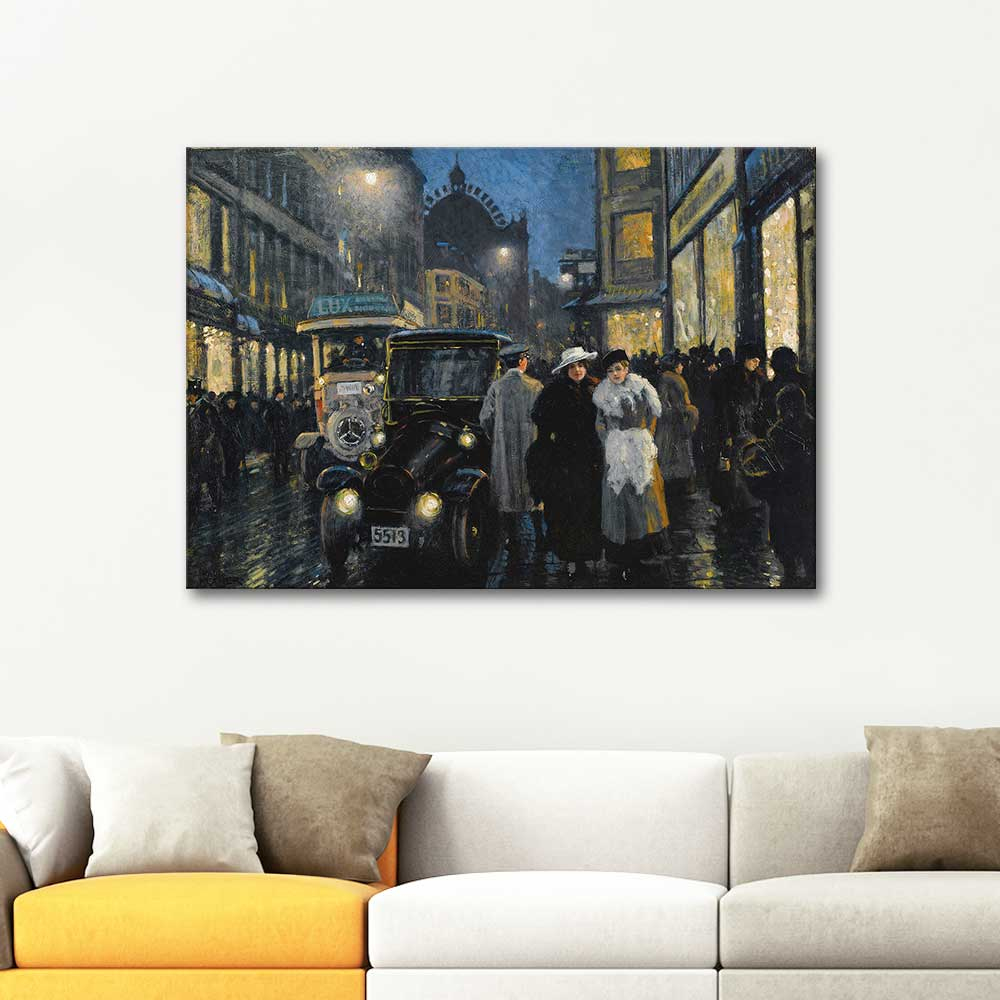 Paul Gustave Fischer Bulvarda Akşam Kanvas Tablo