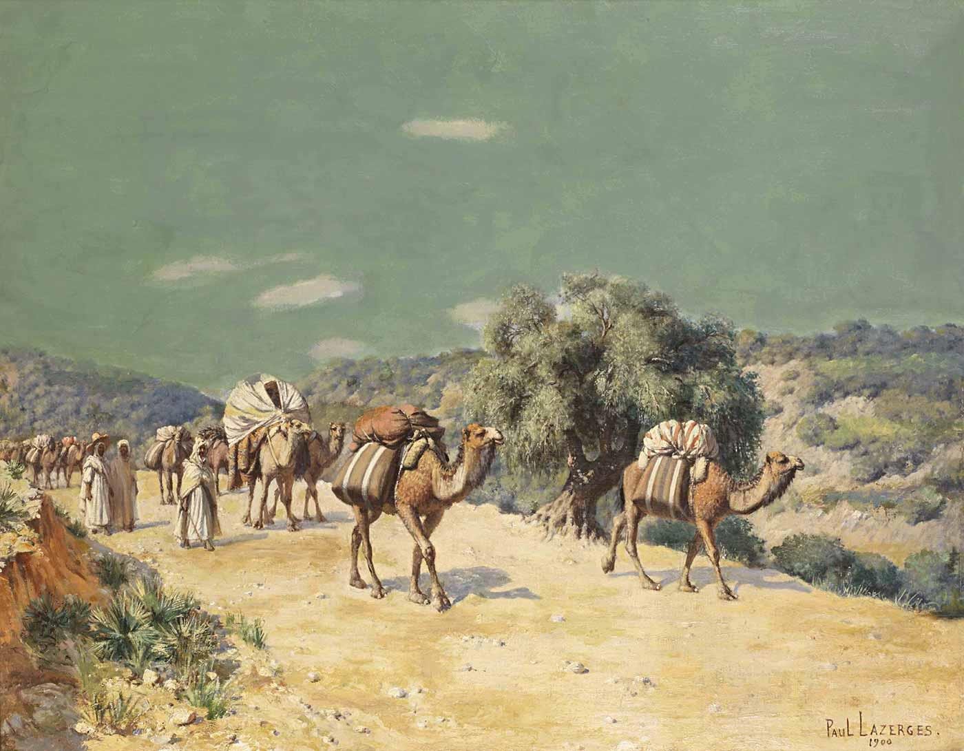 Caravan Near Biskra by Paul Lazerges