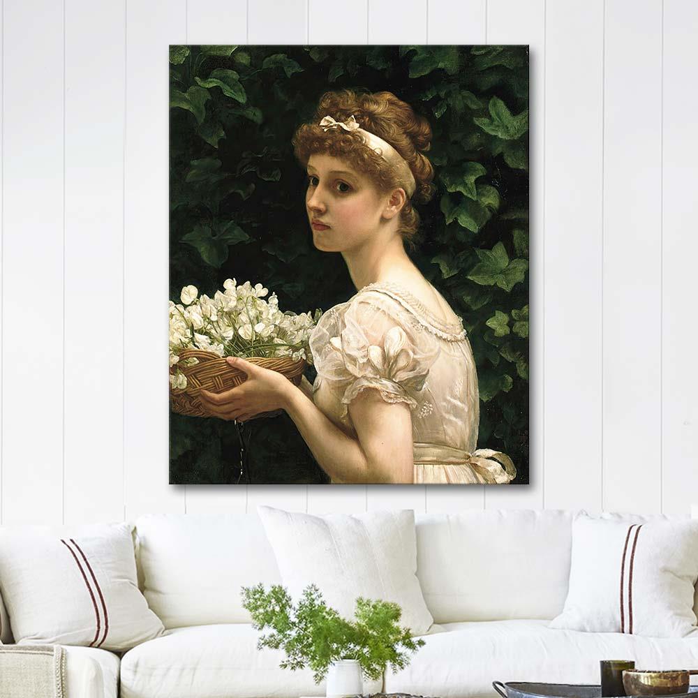 Edward John Poynter Bezelye Çiçekleri Kanvas Tablo