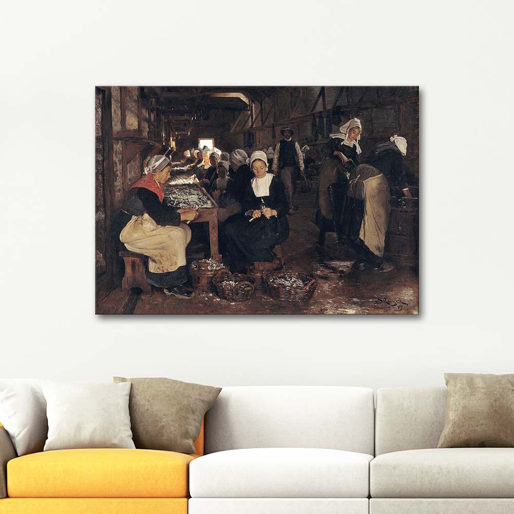 Peder Severin Krøyer A Sardine Cannery In Concarneau Art Print