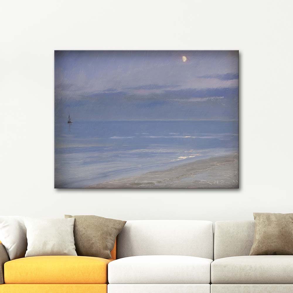 Peder Severin Krøyer Skagen Beach In Moonlight Art Print