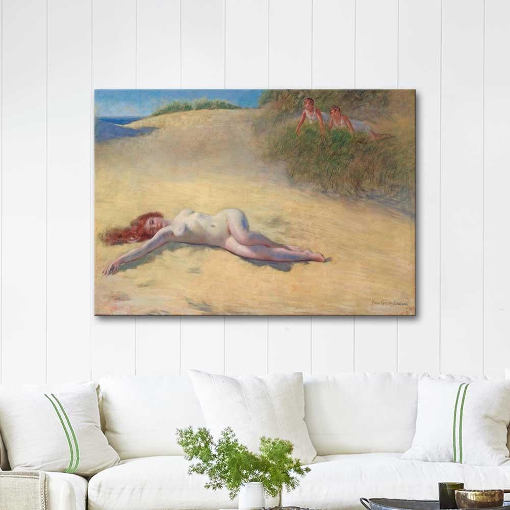 Pierre Carrier Belleuse Nude on the Beach Art Print