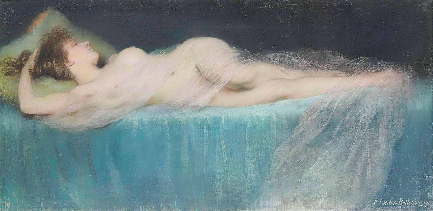 Pierre Carrier Belleuse Uyuyan Nü Kanvas Tablo