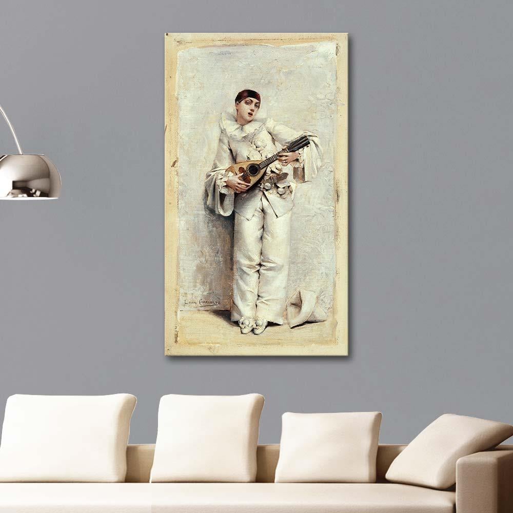 Pierrot Playing the Mandolin by Leon François Comerre as Art Print