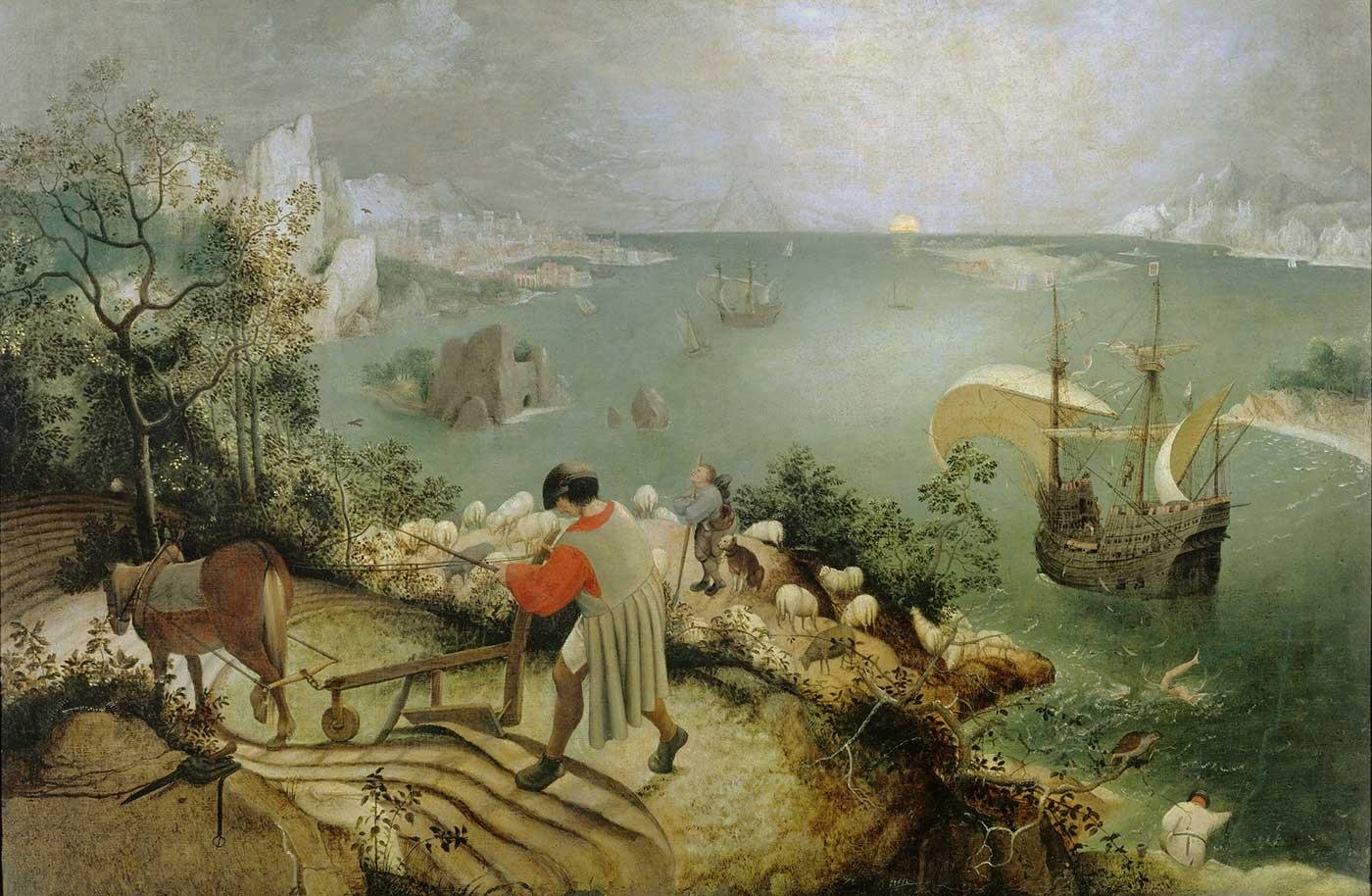 Pieter Bruegel Landscape with the Fall of Icarus Art Print