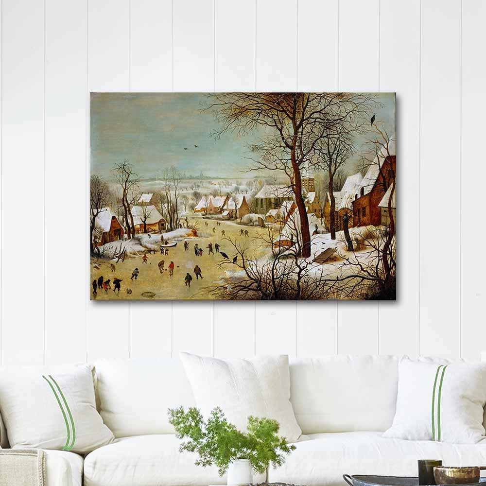 Pieter Bruegel the Younger Kış Manzarası ve Paten Kayanlar Kanvas Tablo