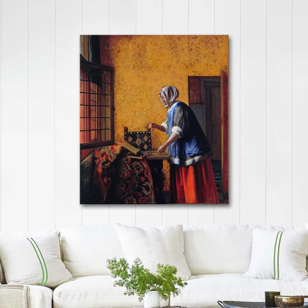 Pieter de Hooch A Woman with a Pair of Scales Art Print