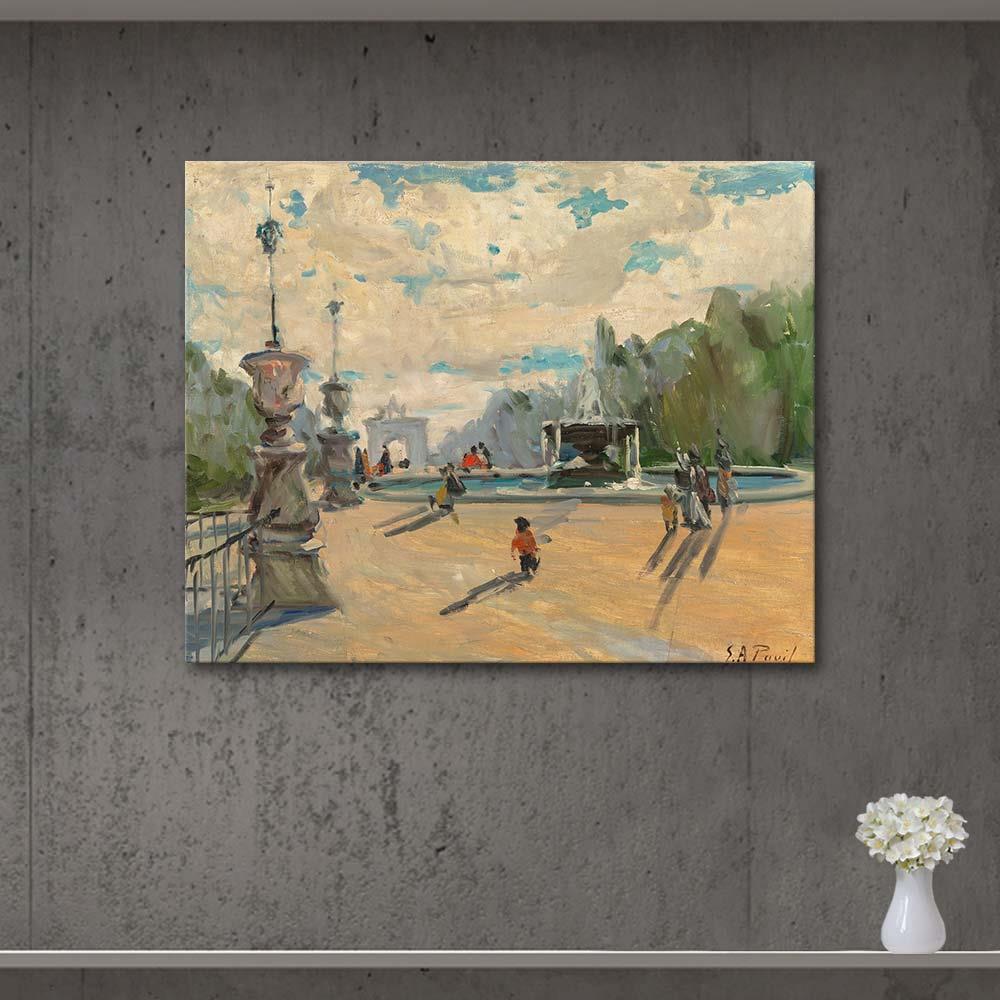 Elie Anatole Pavil Carrousel Meydanı, Paris Kanvas Tablo
