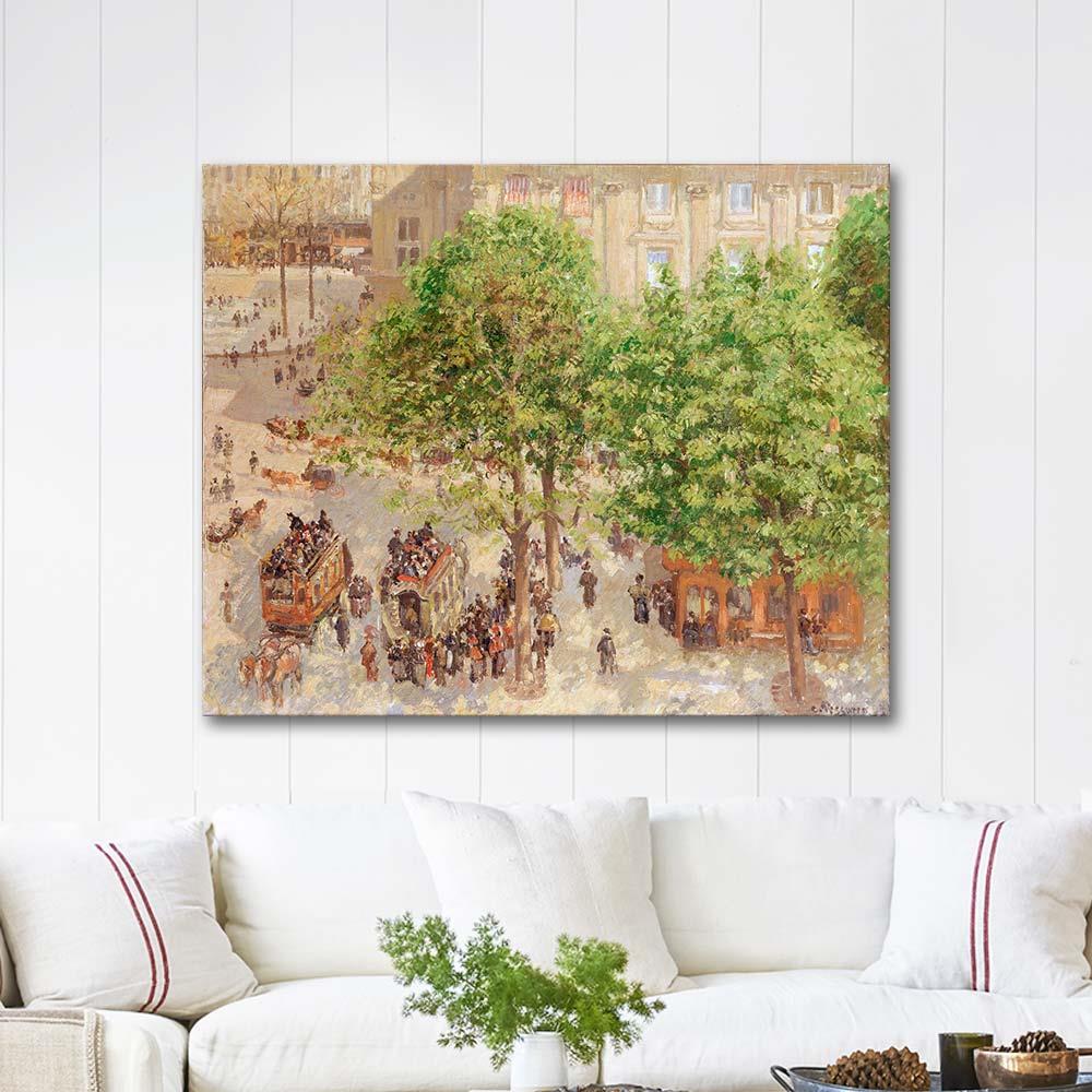 Place du Théâtre Paris, Spring by Camille Pissarro as Art Print