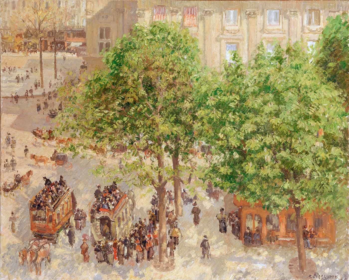 Place du Théâtre Paris, Spring by Camille Pissarro