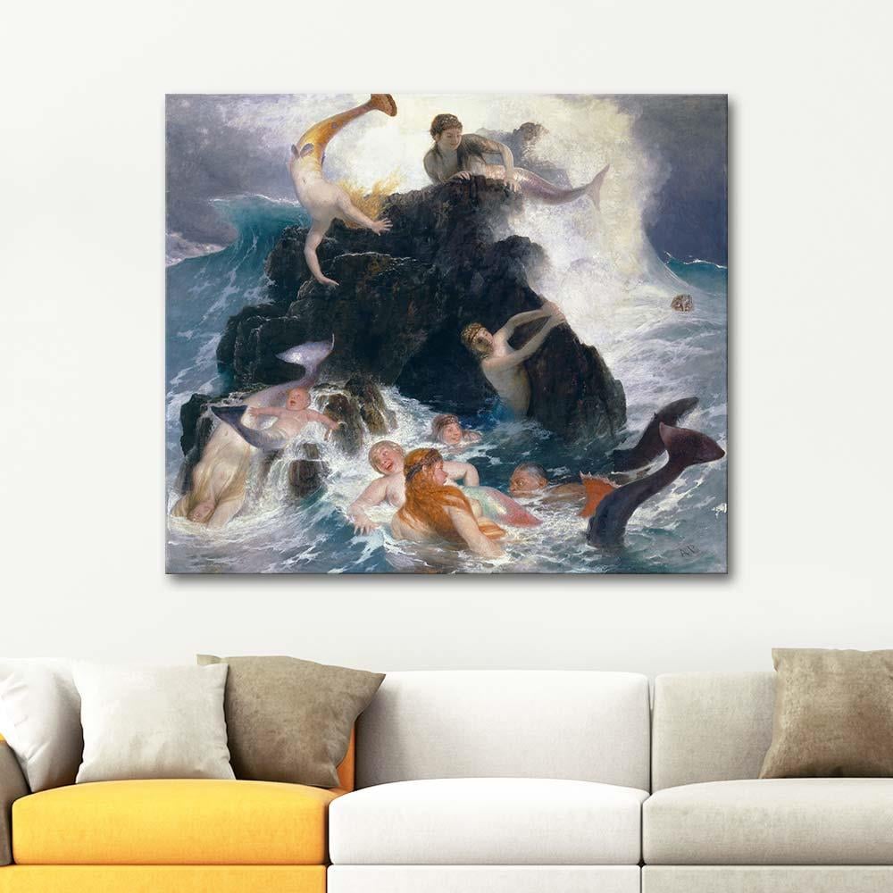 Arnold Böcklin Nereidlerin Oyunu Kanvas Tablo
