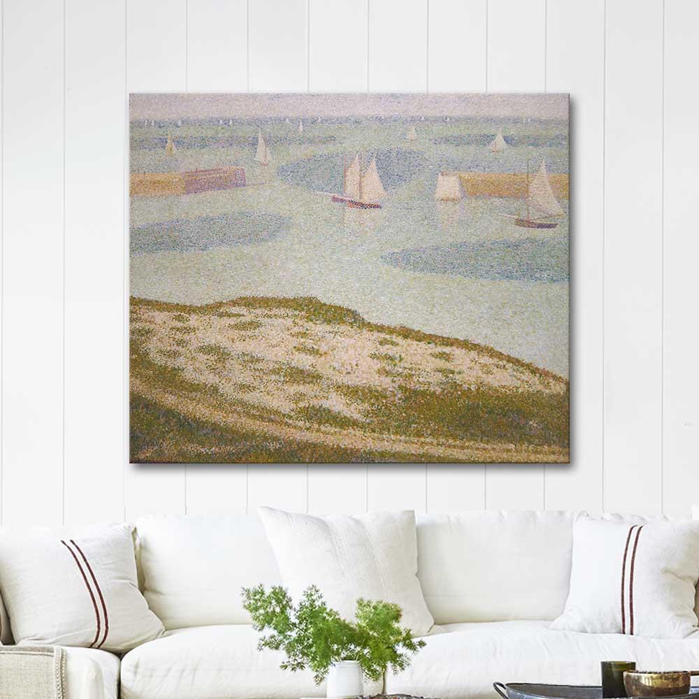 Georges Seurat Liman Girişi Port-en-Bessin Kanvas Tablo