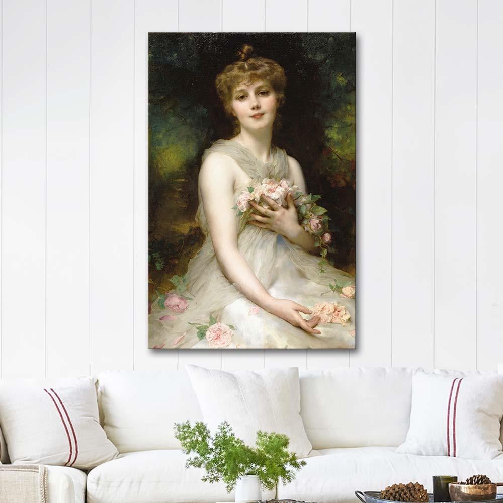 Adolphe Piot Bir Kadın Portresi Kanvas Tablo