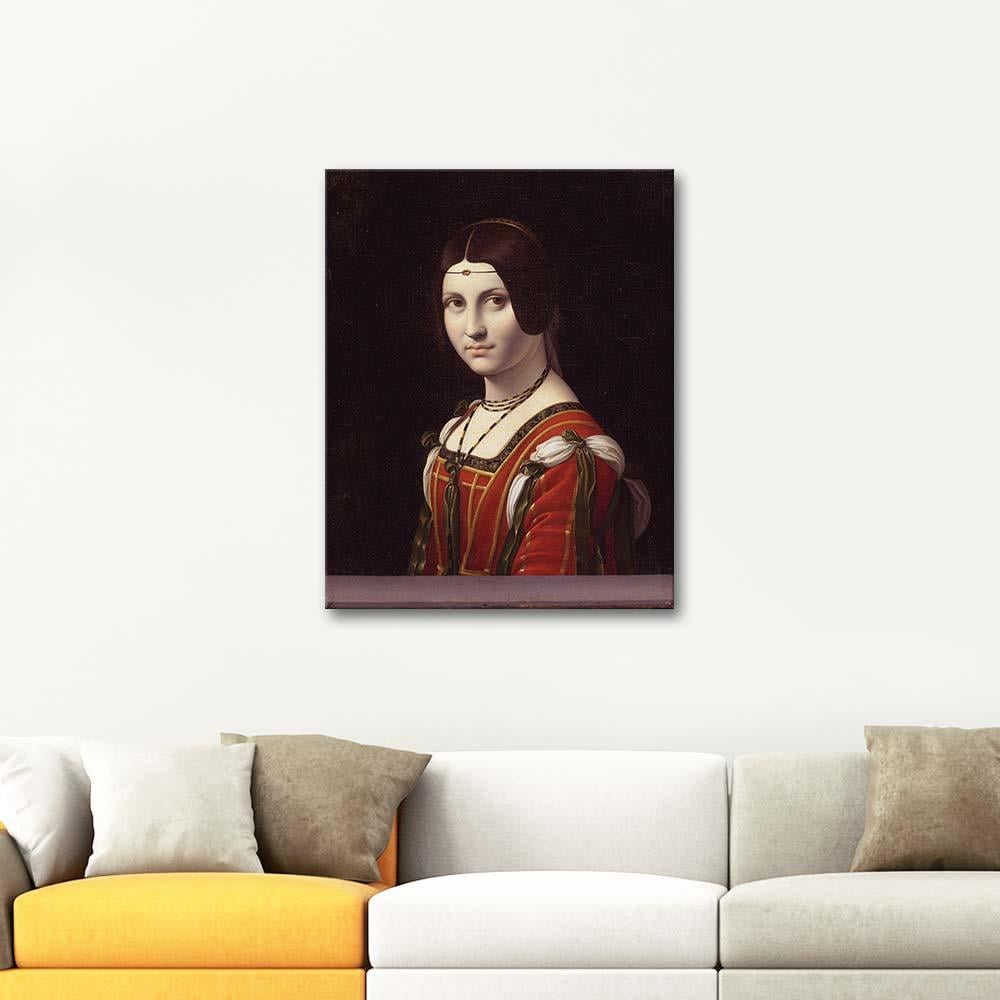 Leonardo da Vinci Genç Kadın Resmi Kanvas Tablo