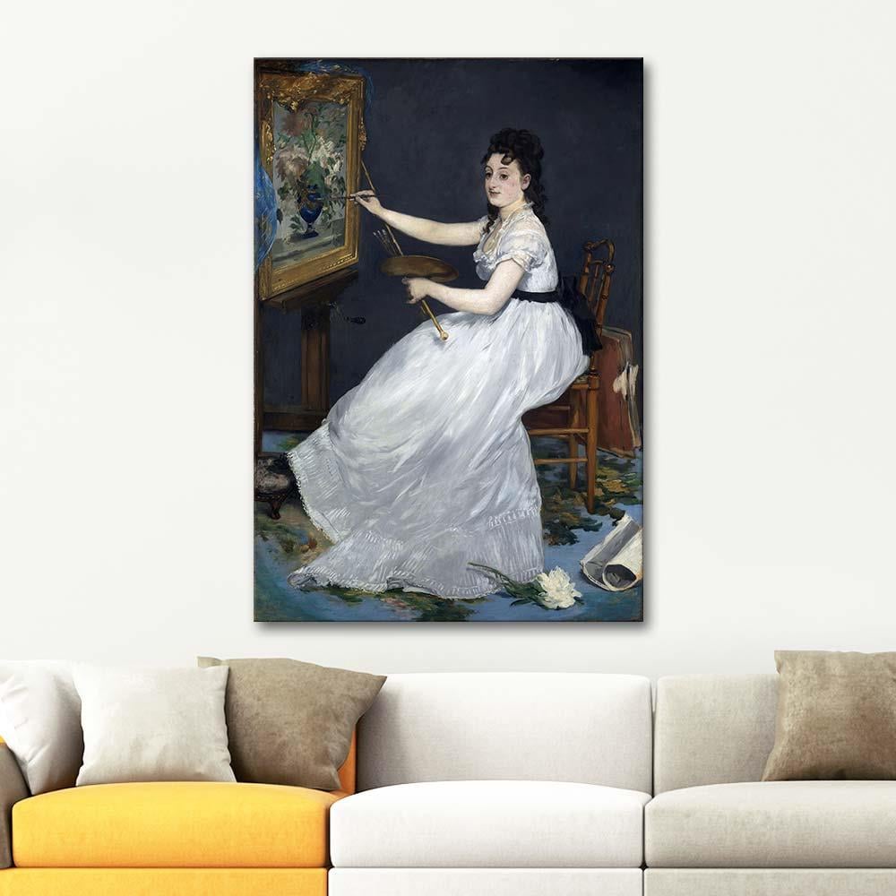 Edouard Manet Eva Gonzales Çalışırken Kanvas Tablo