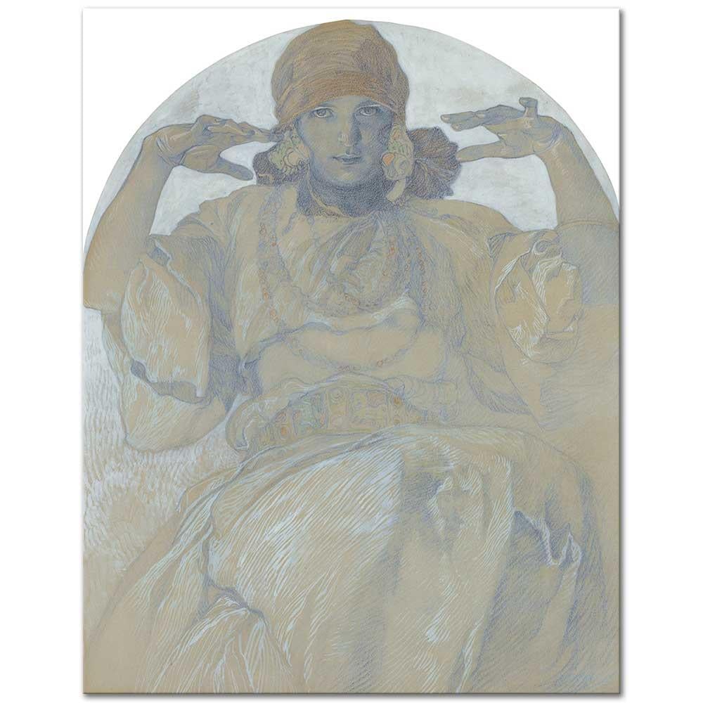 Alphonse Mucha Jaroslava Mucha'nın Portresi Kanvas Tablo