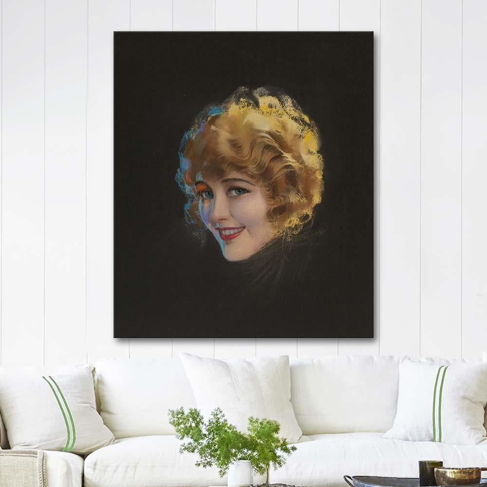 Rolf Armstrong Pearl White'ın Portresi Kanvas Tablo