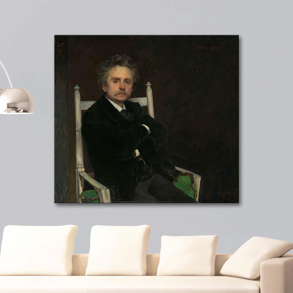 Portrait of the Composer Edvard Grieg by Eilif Peterssen as Art Print