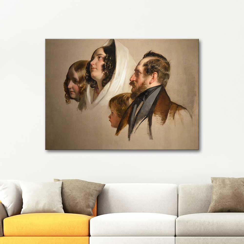 Portrait Studies by Friedrich von Amerling as Art Print