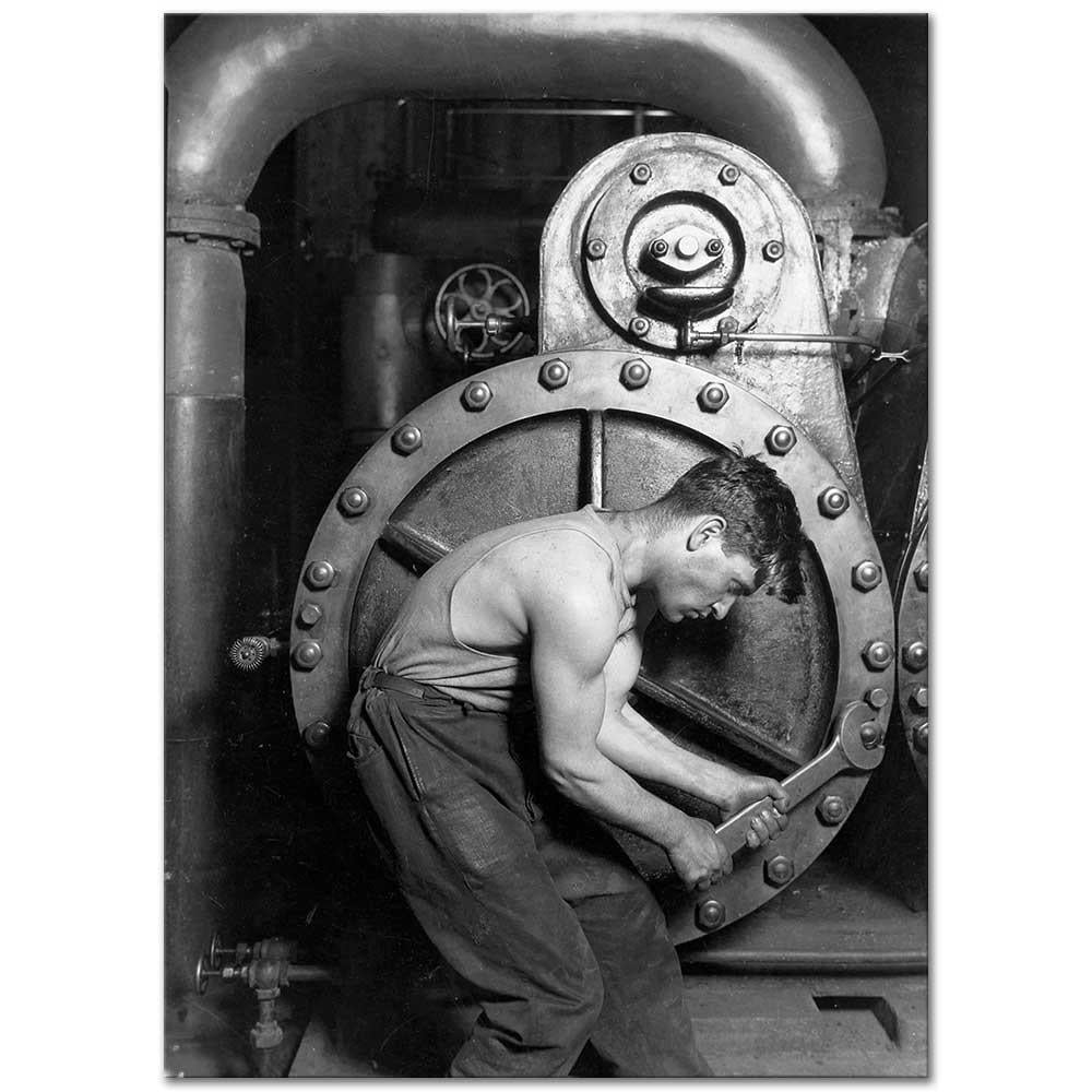 Power House Mechanic Working on Steam Pump by Lewis Hine