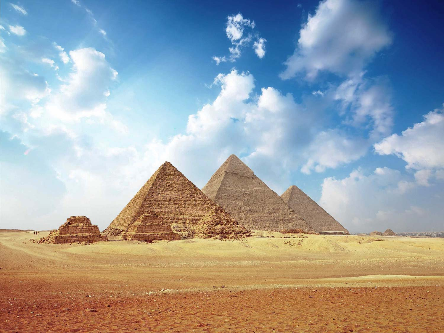 Pyramids in Cairo Art Print