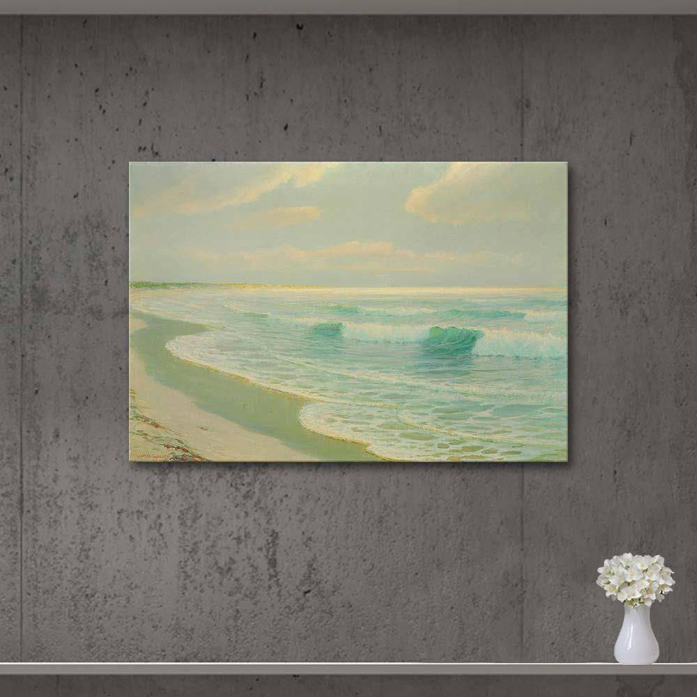 Lionel Walden Hawai Kıyısında Sakin Deniz Kanvas Tablo