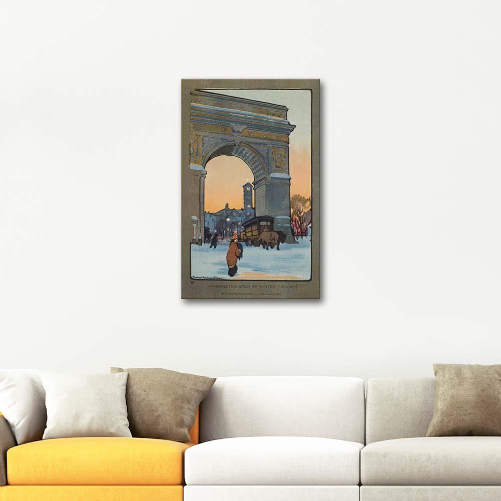 Rachael Robinson Elmer Kış Akşamında Washington Anıtı Kanvas Tablo