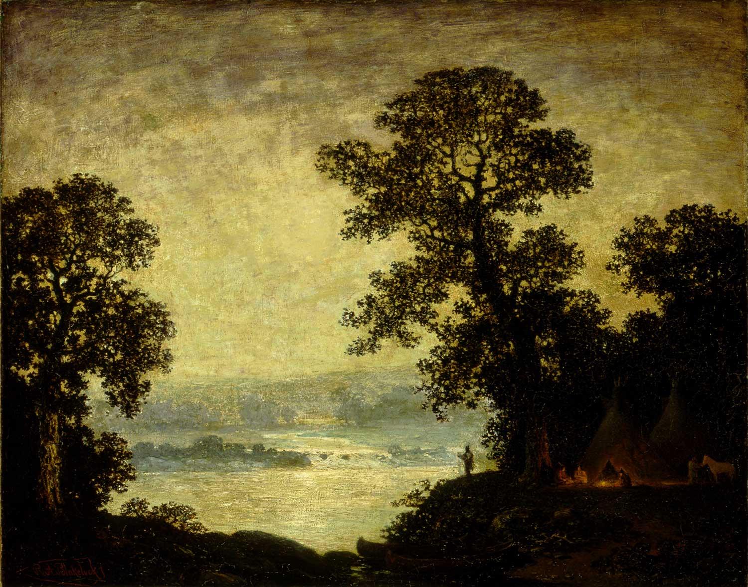 Ralph Albert Blakelock Mehtap Manzarası Kanvas Tablo