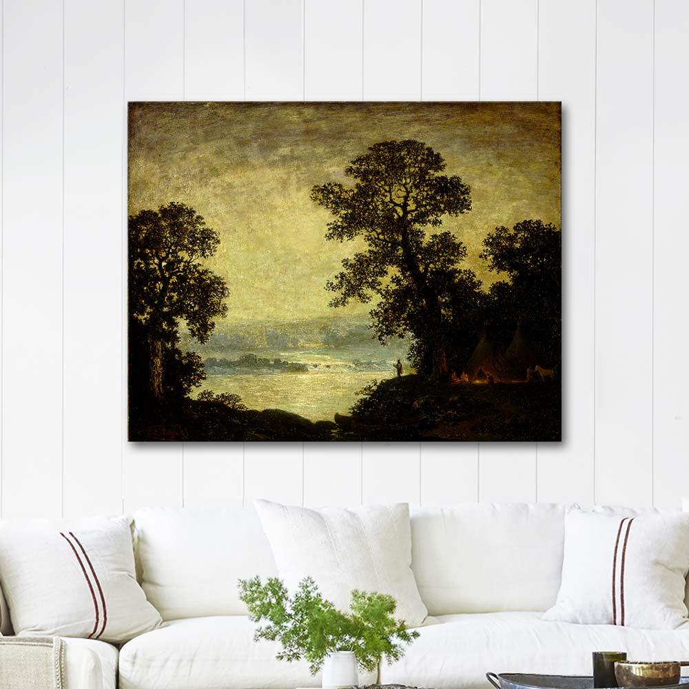 Ralph Albert Blakelock Mehtap Manzarası Kanvas Tablo