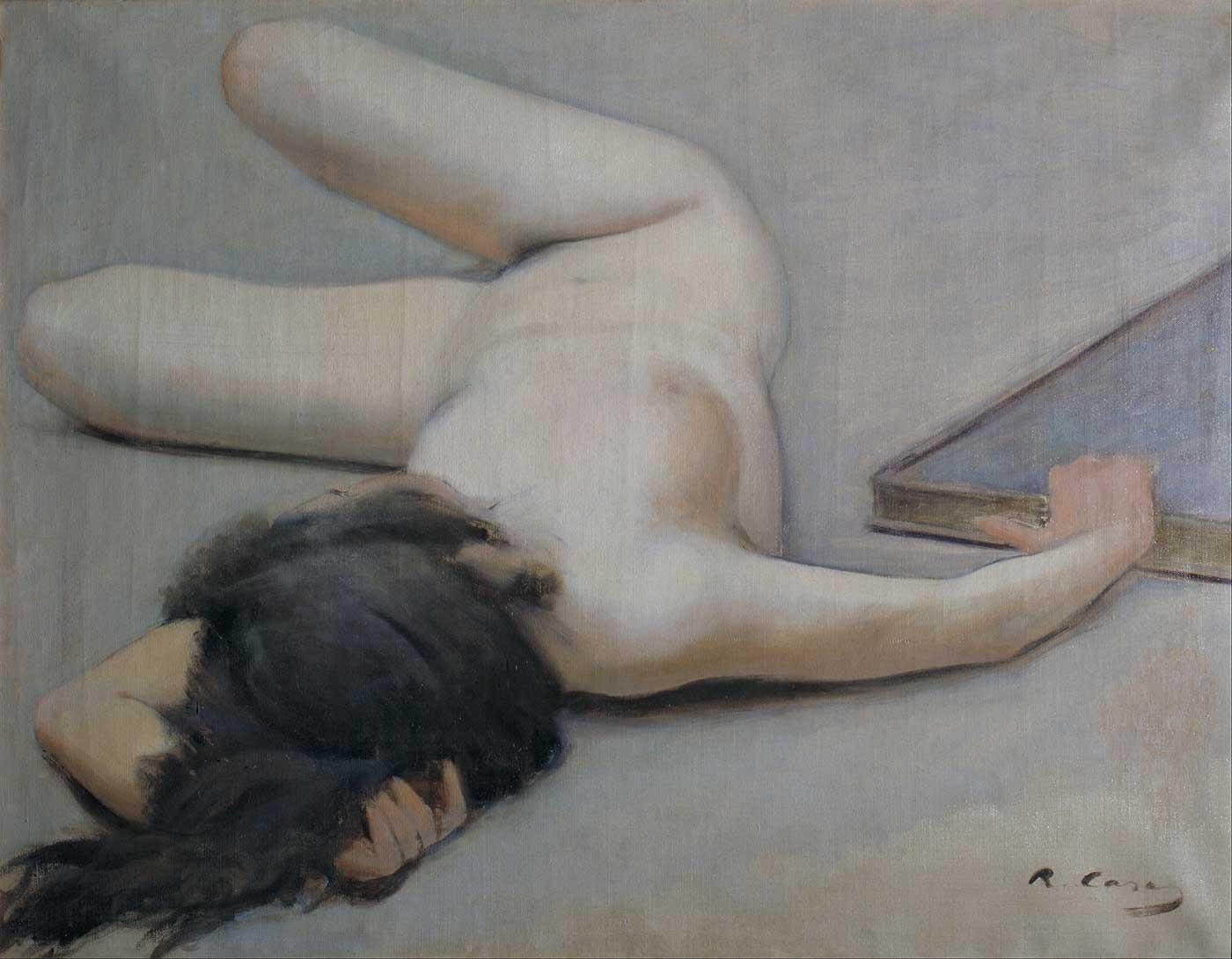 Ramon Casas Kadın Nü Kanvas Tablo